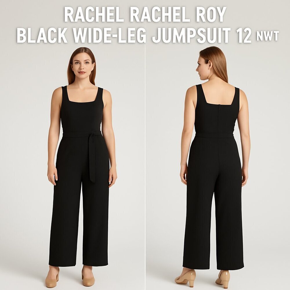 RACHEL Rachel Roy Classic Black Jumpsuit Size 12